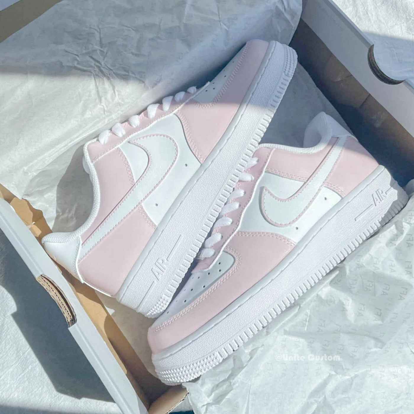 Custom Air Force 1 Swoosh Baby Pink