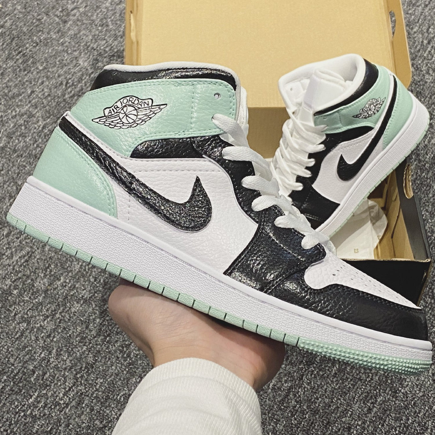 Custom Air Jordan 1 Mint Green