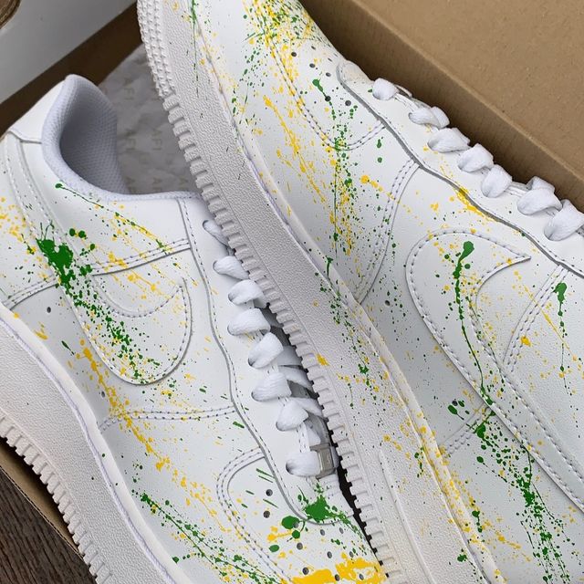 Nike Air Force 1 Green/Yellow Splash