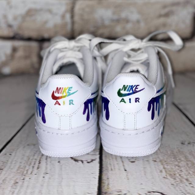 Custom Air Force 1 Rainbow Drip 🌈