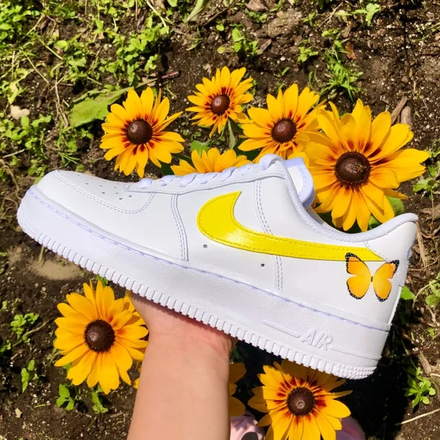 Custom Air Force 1 Yellow Butterfly 💛🦋