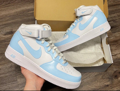 Custom Nike Air Force 1 Mid Baby Blue