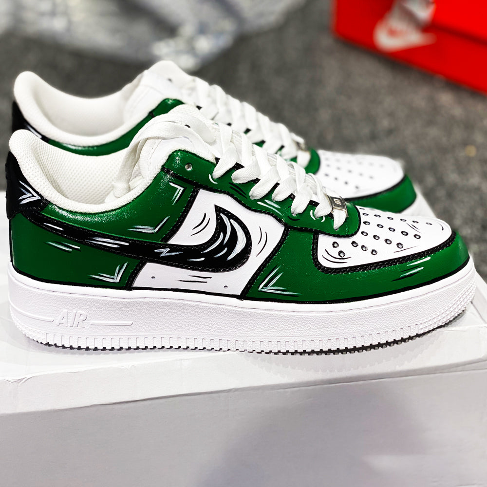 DARKISH GREEN CARTOON AIR FORCE 1 CUSTOM â Lilaccustom