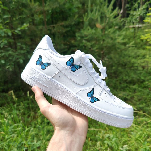 Custom Air force 1 Blue Butterfly