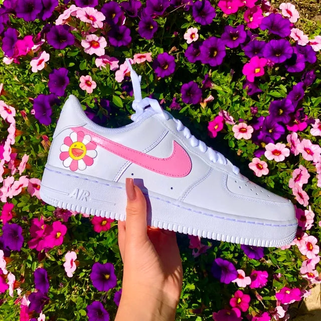 Custom Air Force 1 Baby Pink Takashi Murakami 🌼💖