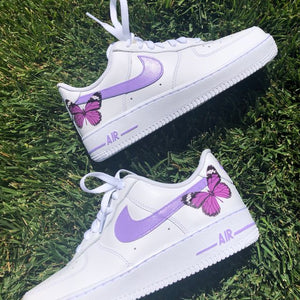 Custom Air Force 1 Purple Butterfly Swoosh