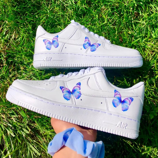 Custom Air Force 1 Lilac 2 Iridescent Butterflies🦋💜