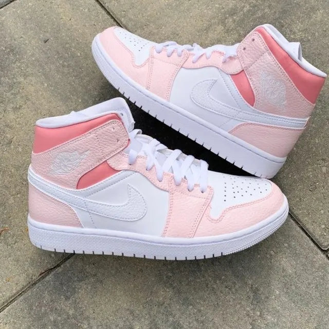 Custom Air Jordan 1 Mid Baby Pink – shecustomize