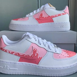 Custom Air Force 1 Pink Flame