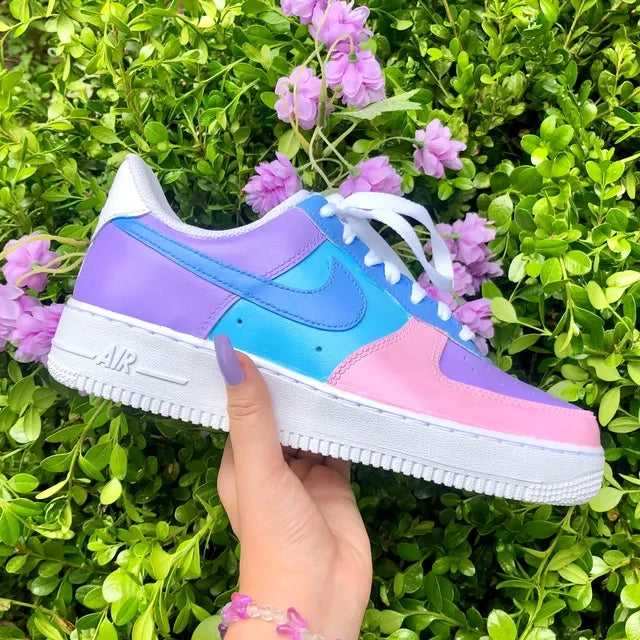 Custom Air Force 1 Candy Pastel Colorblock 🌸💜 – Lilaccustom
