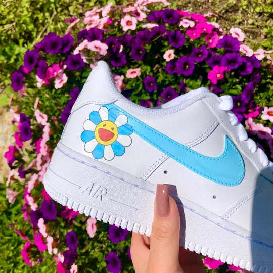 Custom Air Force 1 Baby Blue Takashi Murakami 🌼💖