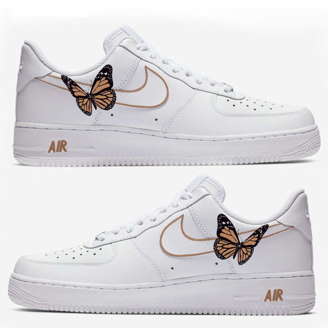 Tan Butterfly Custom Air Force 1