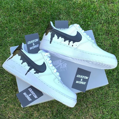 Nike Air Force 1 Black Swoosh Dripp