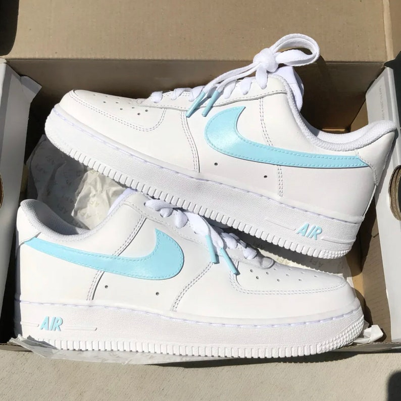 Custom Air Force 1's Pastel Baby Blue