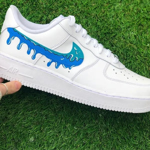 Custom Air Force 1 Blue Slime Drip