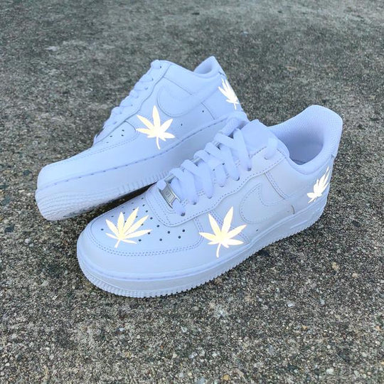 Custom Air Force 1 Reflective Weed Leaf