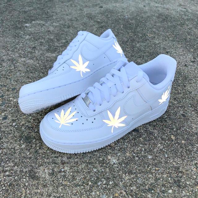 Custom Air Force 1 Reflective Weed Leaf