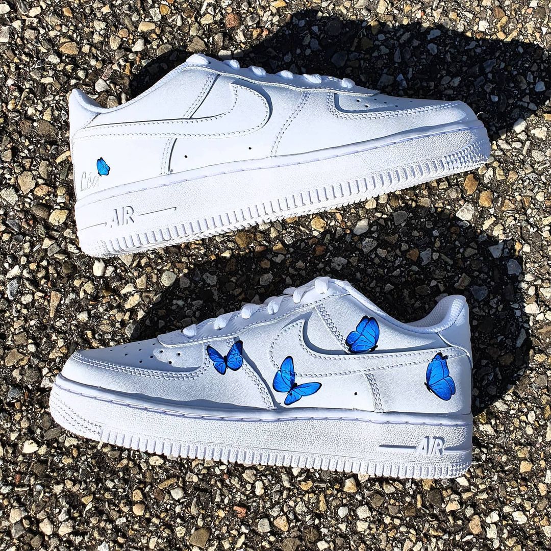 Custom Air Force 1 Blue Butterfly