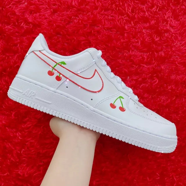 Custom Air Force 1 Handpainted Cherry 🍒