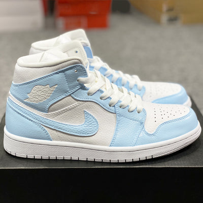 BABY BLUE SWOOSH AIR JORDAN 1 CUSTOM