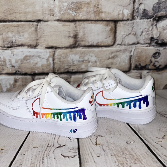 Custom Air Force 1 Rainbow Drip 🌈