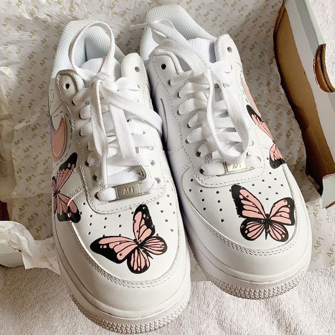 Custom Air Force 1 Pastel Butterfly