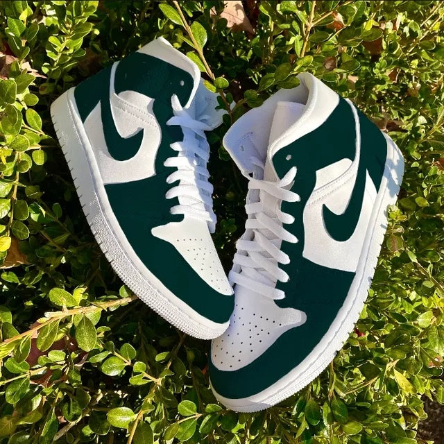 Custom Air Jordan 1 Forest Green Colorblock 🌲