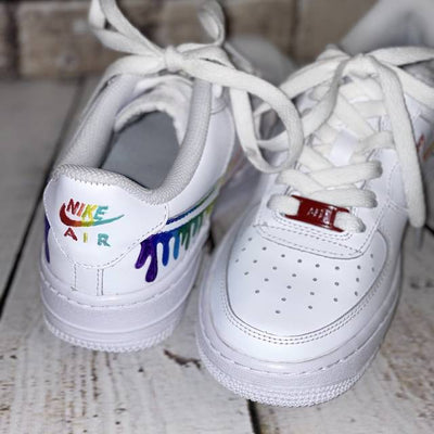 Custom Air Force 1 Rainbow Drip 🌈