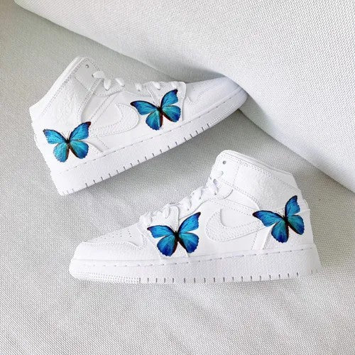 Blue Butterfly Air Jordan 1 Custom