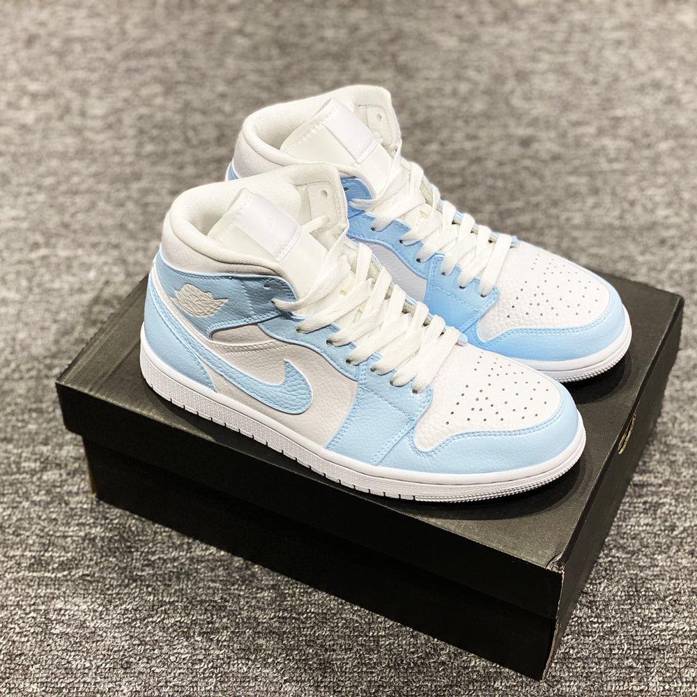 BABY BLUE SWOOSH AIR JORDAN 1 CUSTOM