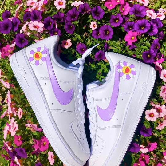 Custom Air Force 1 Lilac Pastel Murakami Flower 🌼💜