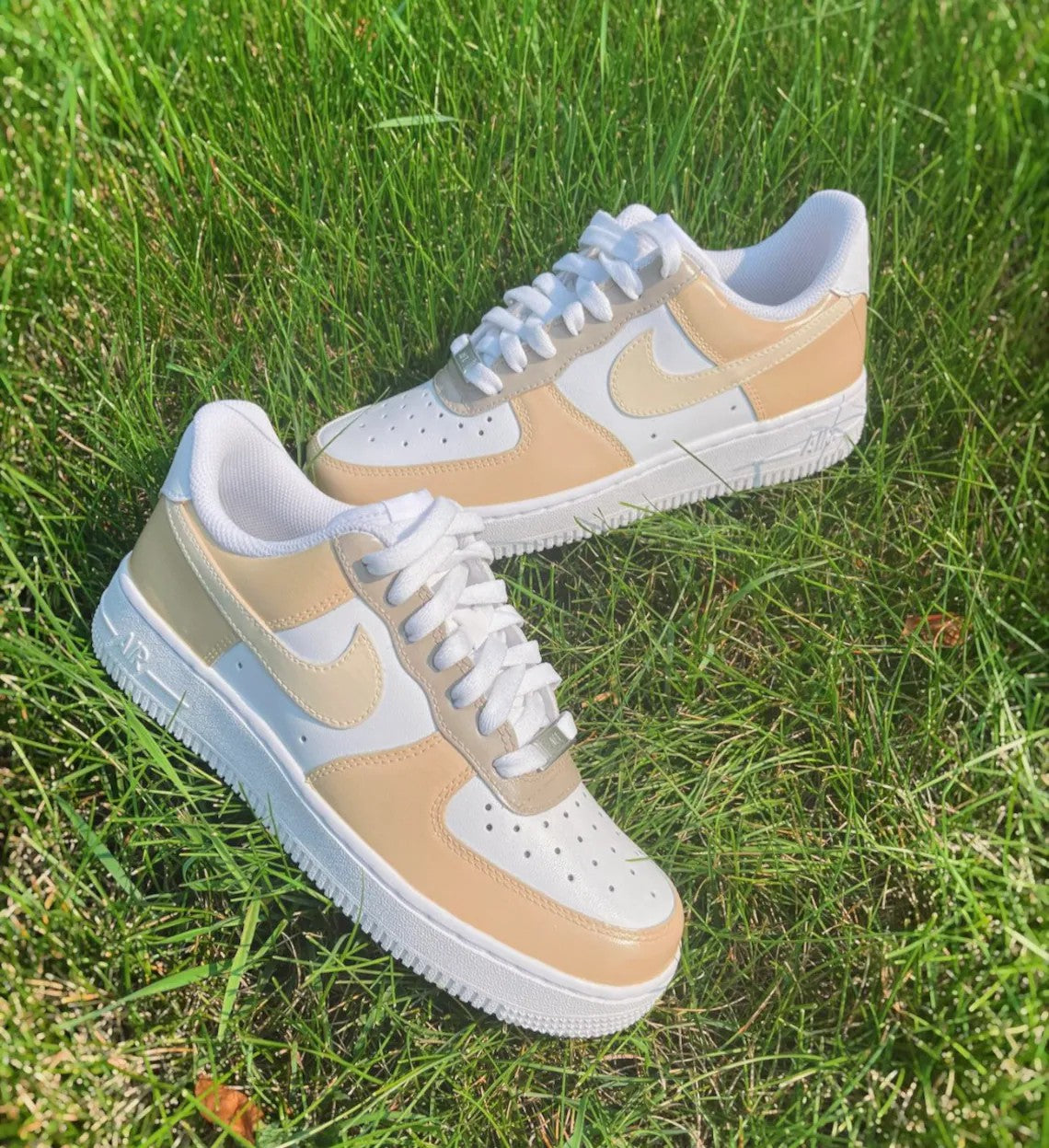 Custom Nike Air Force 1 Beige Tan Earth Neutral Colors