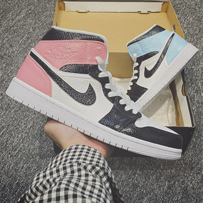 Custom Air Jordan 1 Pink Blue