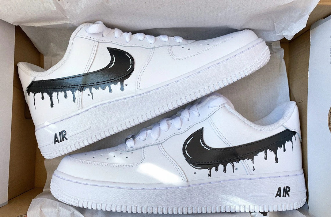 Black Drip Custom Nike Air Force 1