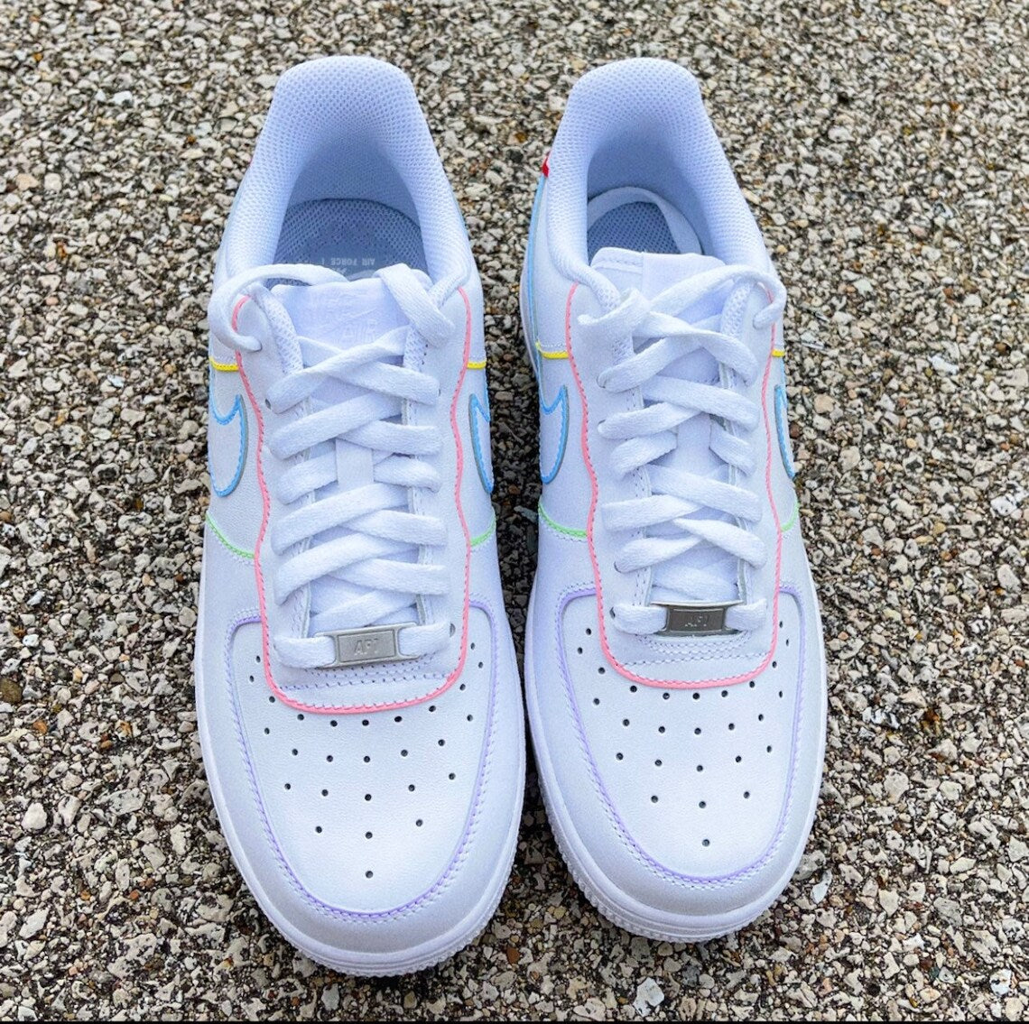 Rainbow Outline Custom Nike Air Force 1