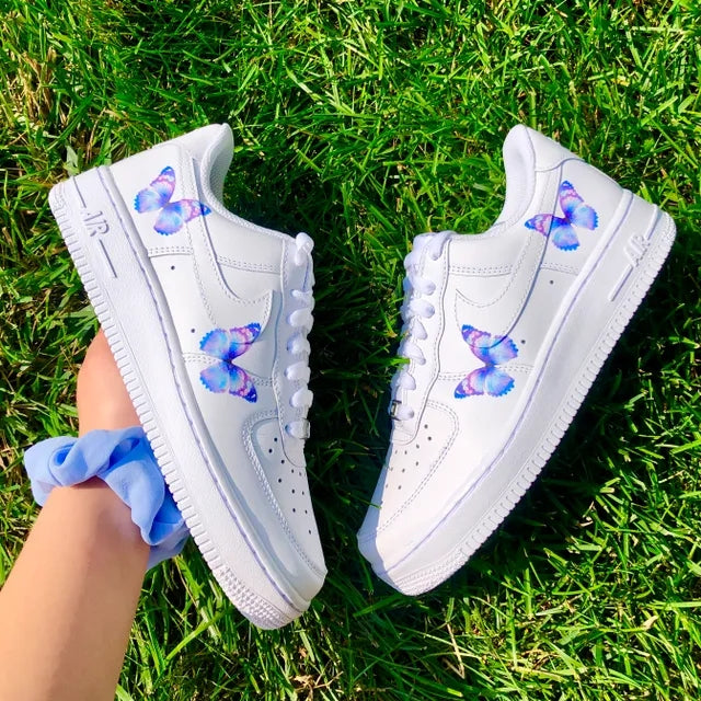 Custom Air Force 1 Lilac 2 Iridescent Butterflies🦋💜