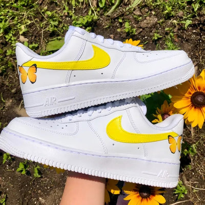 Custom Air Force 1 Yellow Butterfly 💛🦋