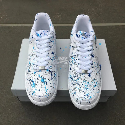 Custom Air Force 1 Splash Blue Grey