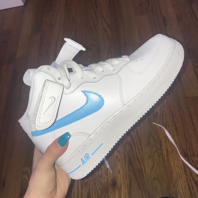 Blue Air Force 1 Mid AF1 Custom