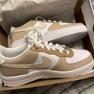 Cream Beige Custom Air Force 1s (Hand Painted)