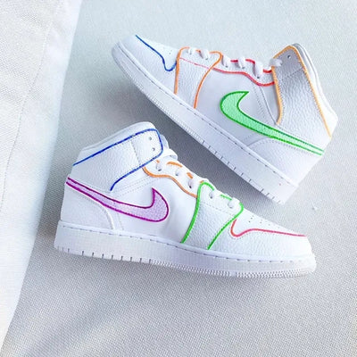 Custom Air Jordan 1 Painted Rainbow Colorway