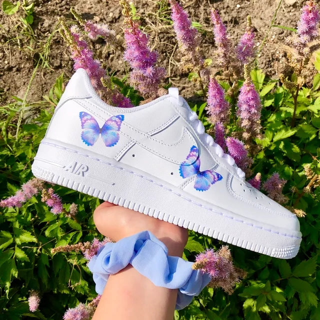 Custom Air Force 1 Lilac 2 Iridescent Butterflies🦋💜