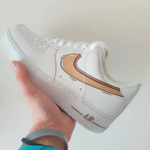 Custom Air Force 1 MOCHACCINO SWOOSH