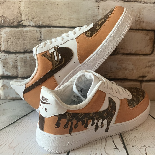 Custom Air Force 1 Louis Vuitton Dark Mocha