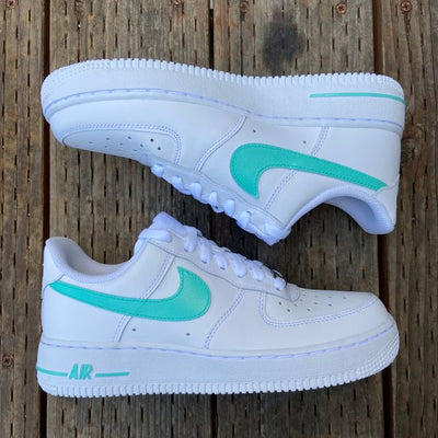 Simple Teal Swoosh Custom Nike Air Force 1