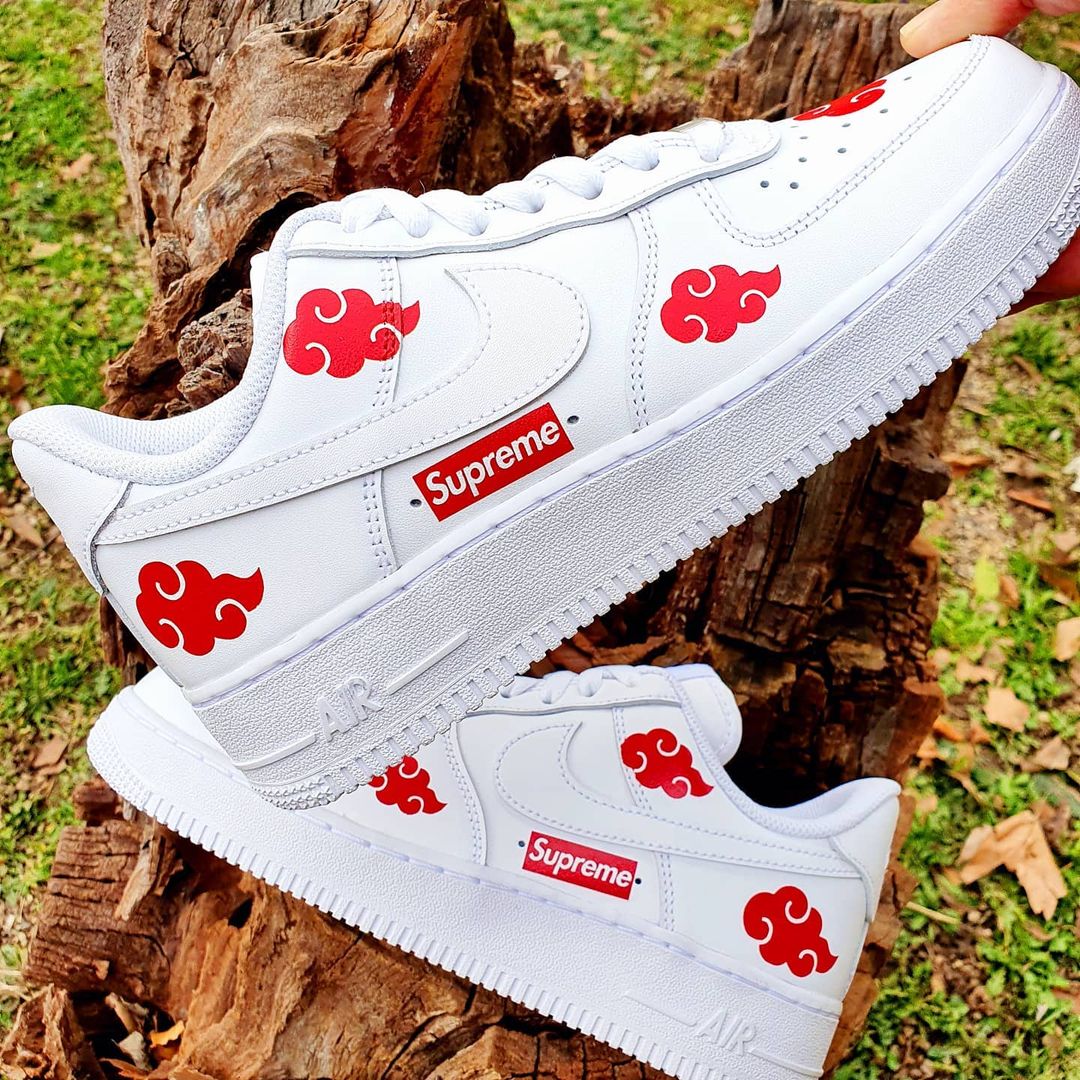 Custom Air Force 1 red pattern