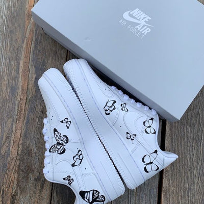 Nike Air Force 1 Black/White Butterfly custom