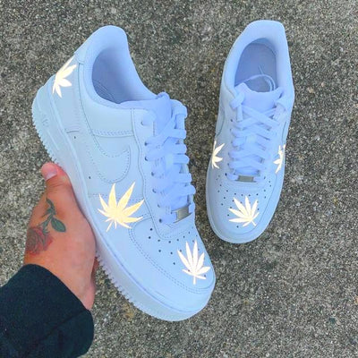 Custom Air Force 1 Reflective Weed Leaf