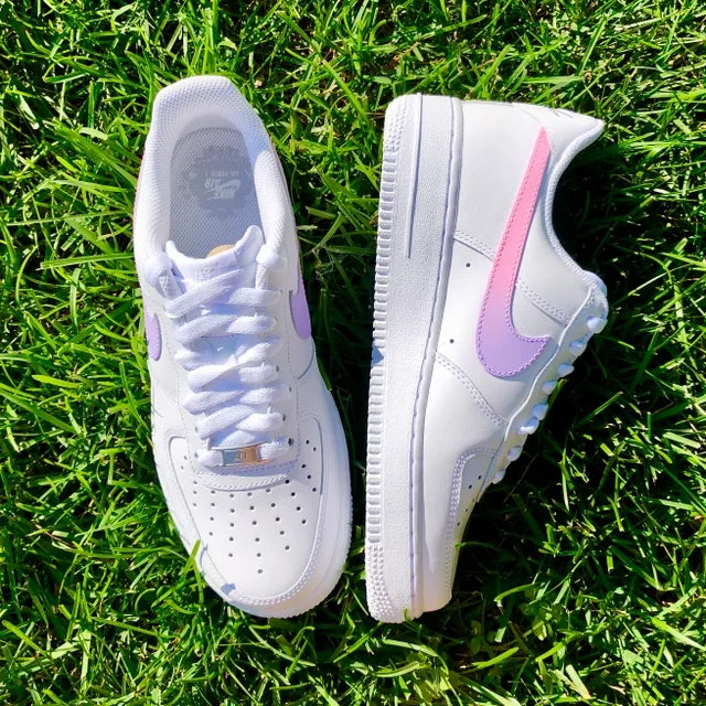 Custom Air Force 1 Swoosh Pink Purple