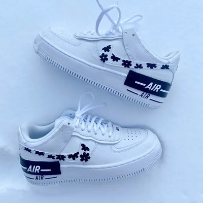 Black White Flower Air Force 1 Shadow